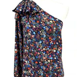 One-shoulder long sleeve blouse